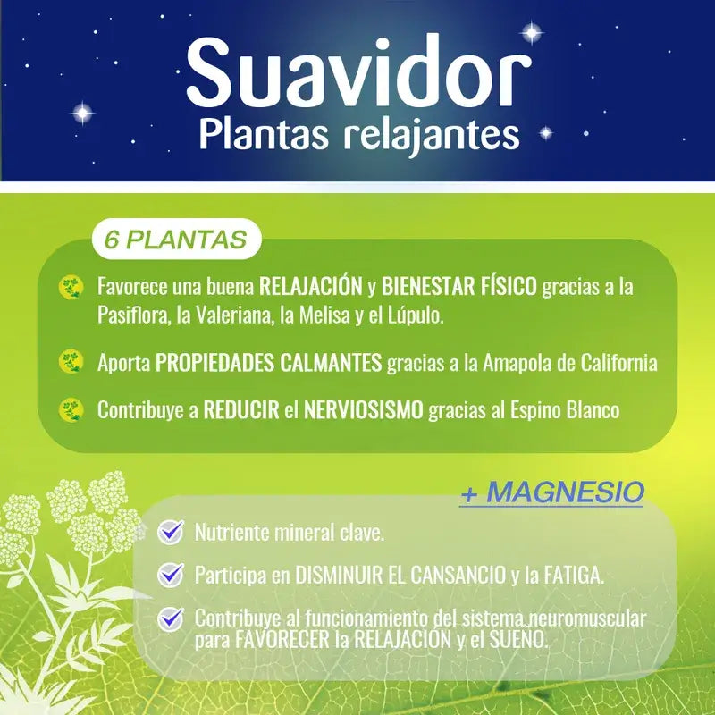 Suavidor Plantas Relajantes, 45 cápsulas