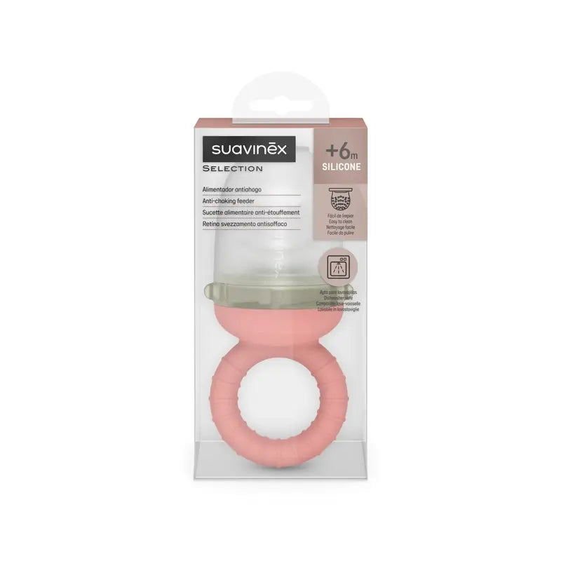 Suavinex Alimentador Antiahogo De Silicona, +6 Meses, Rosa