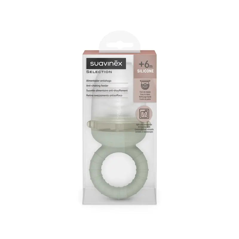 Suavinex Alimentador Antiahogo De Silicona, +6 Meses, Verde
