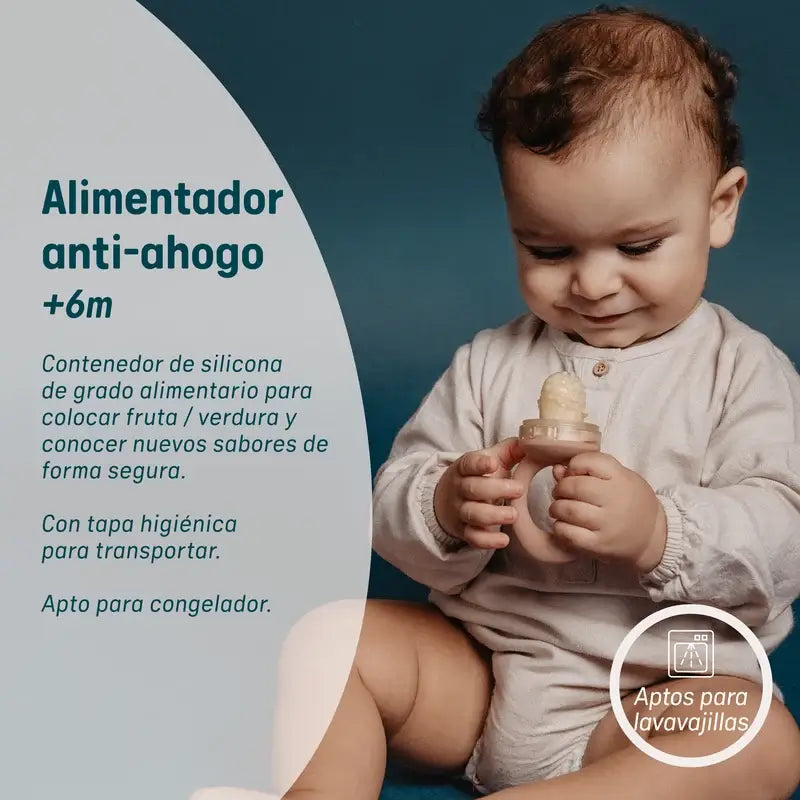 Suavinex Alimentador Antiahogo De Silicona, +6 Meses, Verde