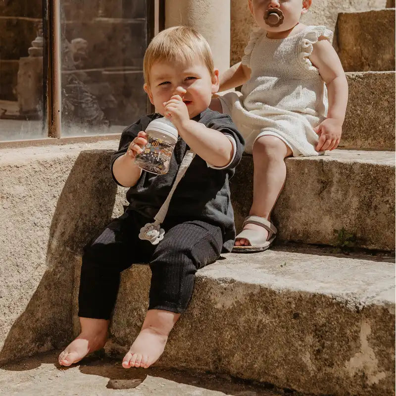 Suavinex Biberón 150 Ml, Flujo Lento (S), +0 Meses, Wonderland Flores Azul