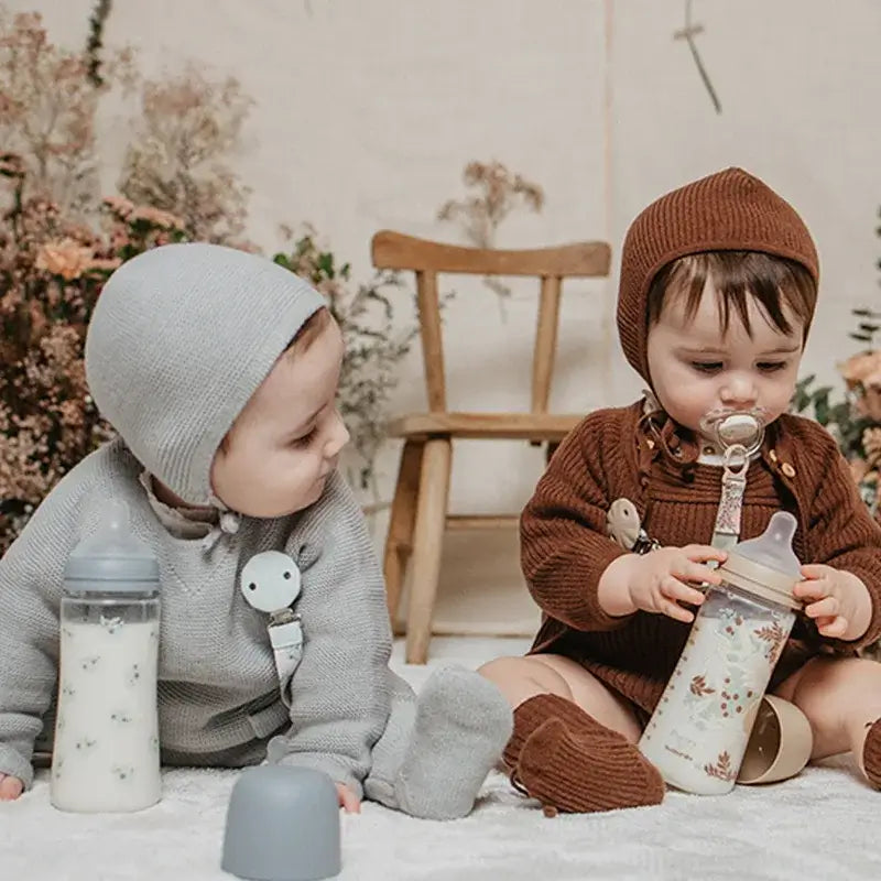 Suavinex Biberón 360 Ml, Flujo Denso (L), +6 Meses, Poetry Beige