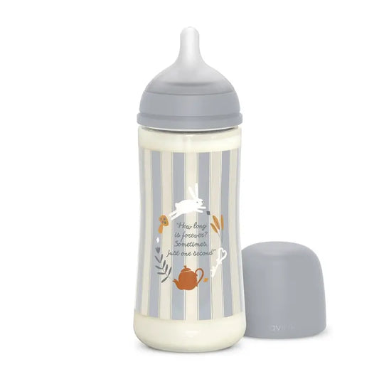 Suavinex Biberón 360 Ml, Flujo Denso (L), +6 Meses, Wonderland Azul