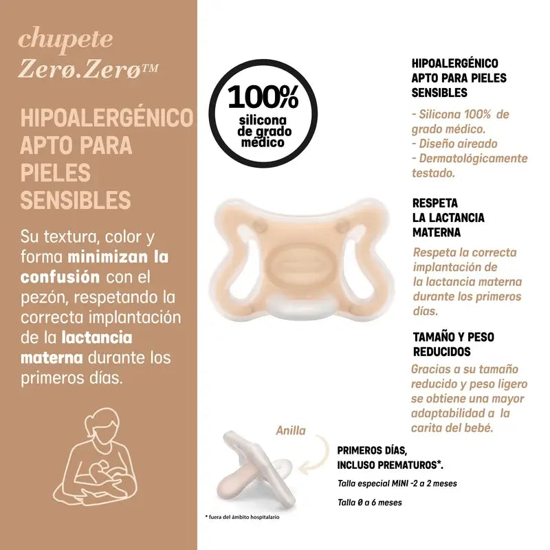 Suavinex Biberón Anticólico + Chupete Zero Zero. Medium