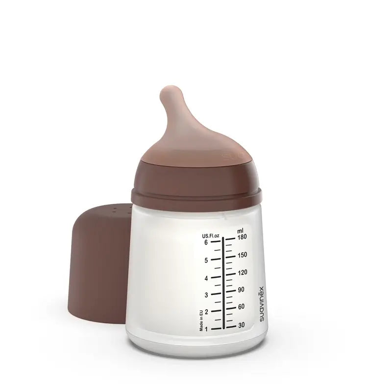 Suavinex Biberón Anticólico Zero Zero 180 Ml, Flujo Adaptable (A), +0 Meses, Deep