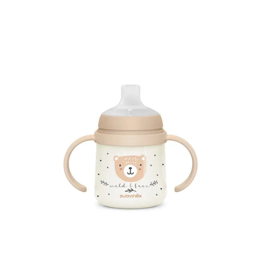 Suavinex Biberón Nocturno Night & Day +6 Meses Wild&Free Beige, 150 ml