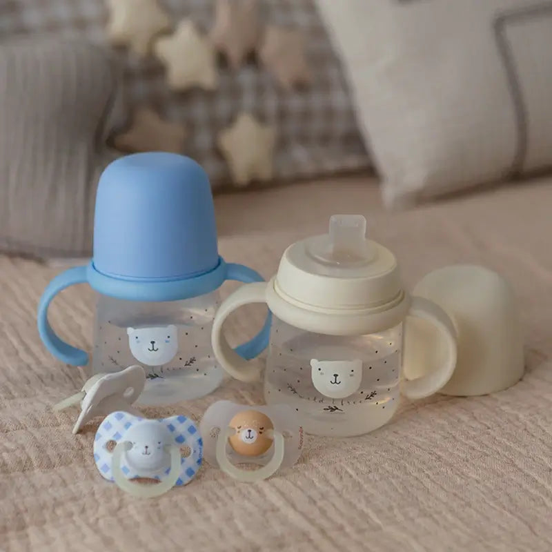 Suavinex Biberón Nocturno Night & Day +6 Meses Wild&Free Rosa, 150 ml