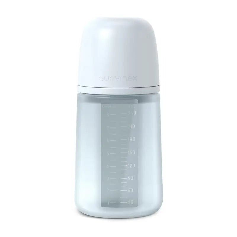 Suavinex Biberón Silicona 240 Ml, Flujo Medio (M), +3 Meses, Ballad Blue