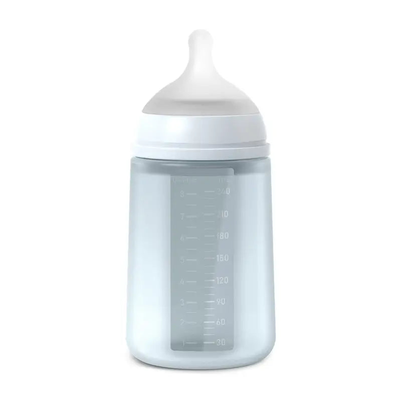 Suavinex Biberón Silicona 240 Ml, Flujo Medio (M), +3 Meses, Ballad Blue