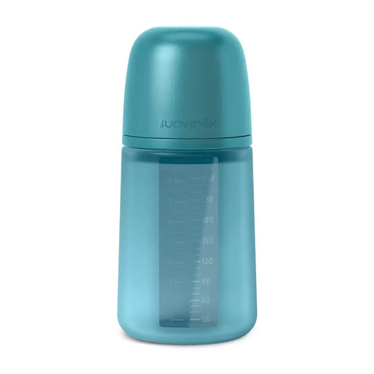 Suavinex Biberón Silicona 240 Ml, Flujo Medio (M), +3 Meses, Deep Ocean