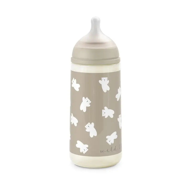 Suavinex Biberón Tetina Sx Pro De Flujo Denso (L) +6 Meses Wild&Free Beige, 360 ml
