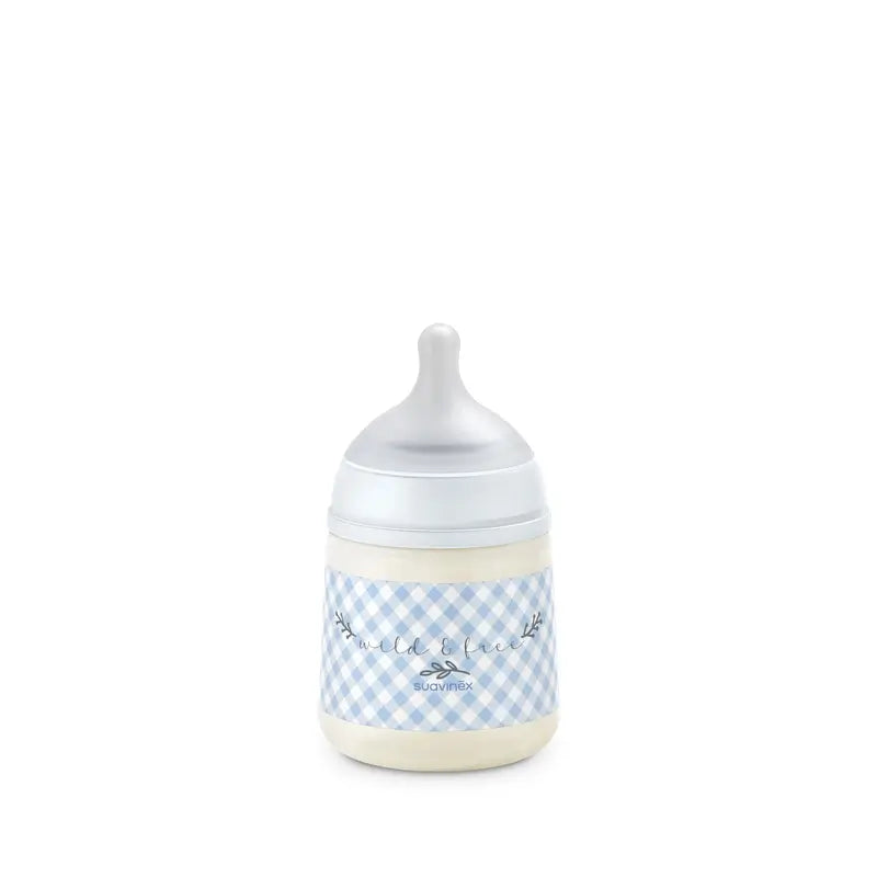 Suavinex Biberón Tetina Sx Pro Flujo Lento (S) +0 Meses Wild&Free Azul, 150 ml