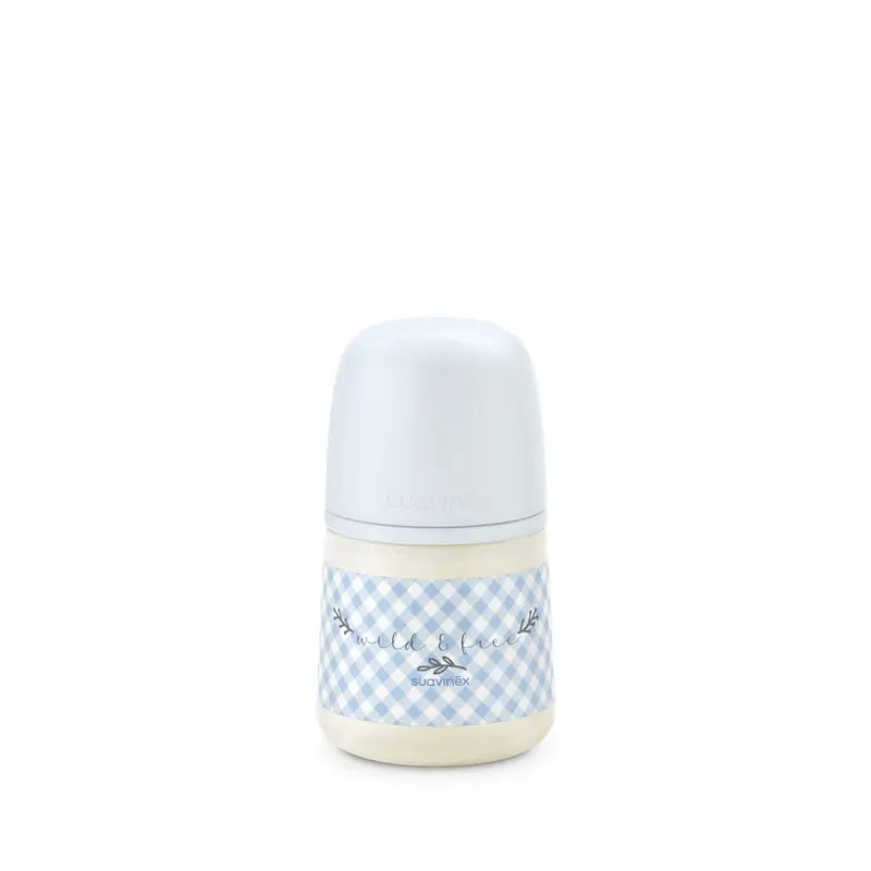 Suavinex Biberón Tetina Sx Pro Flujo Lento (S) +0 Meses Wild&Free Azul, 150 ml