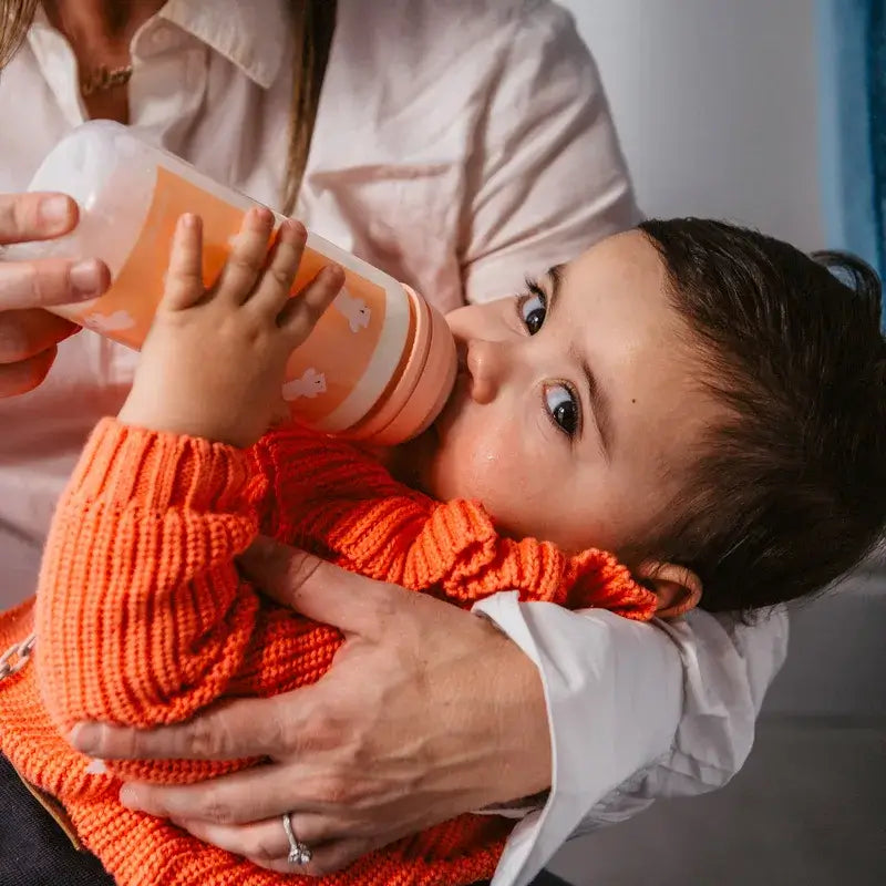 Suavinex Biberón Tetina Sx Pro Flujo Medio (M) +3 Meses Wild&Free Rosa, 270 ml