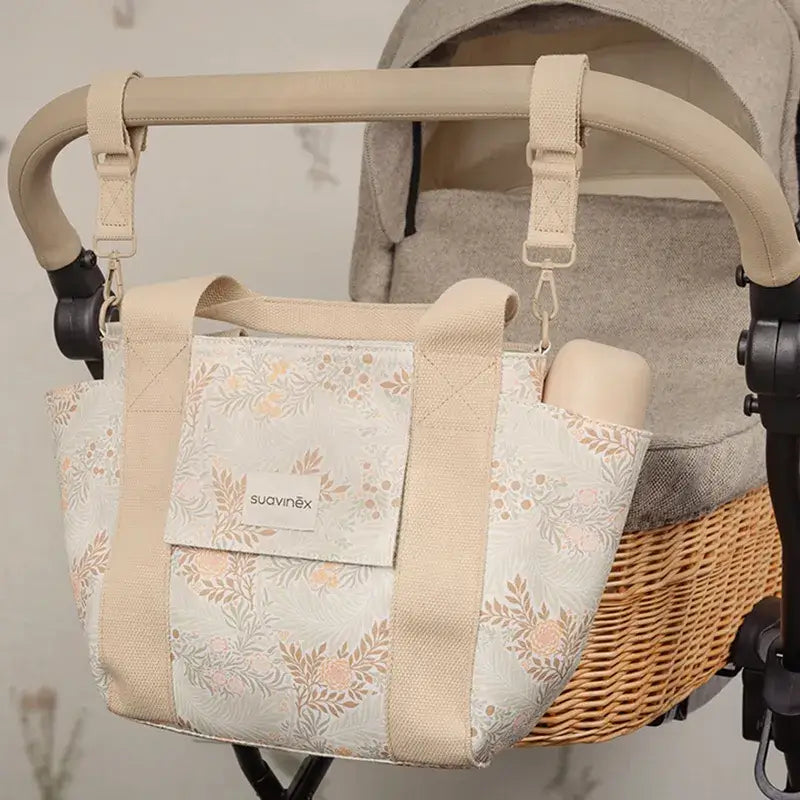 Suavinex Bolso Carro Bebé Panera Estampado Poetry Beige