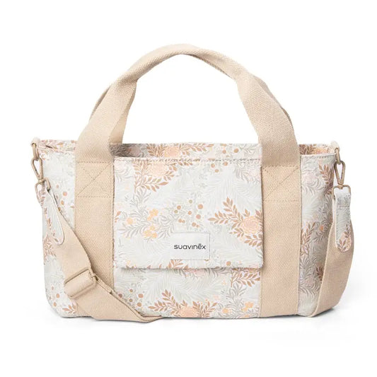 Suavinex Bolso Carro Bebé Panera Estampado Rectangular Poetry Beige