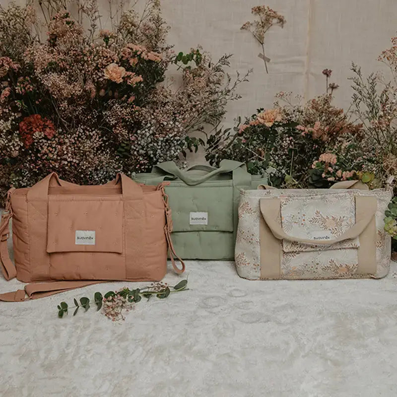 Suavinex Bolso Carro Bebé Panera Estampado Rectangular Poetry Beige