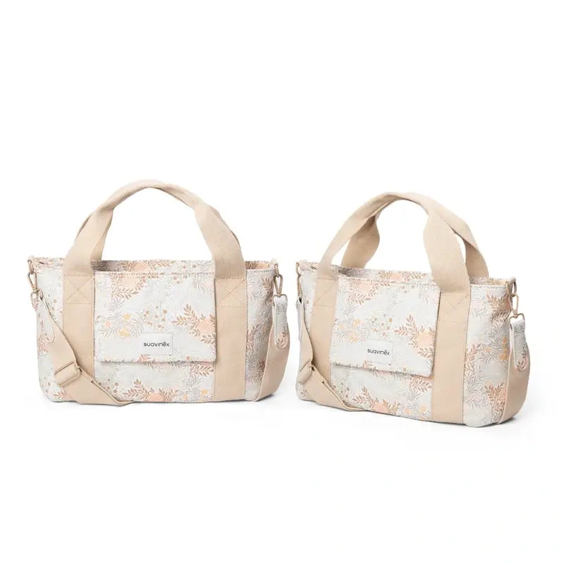 Suavinex Bolso Carro Bebé Panera Estampado Rectangular Poetry Beige