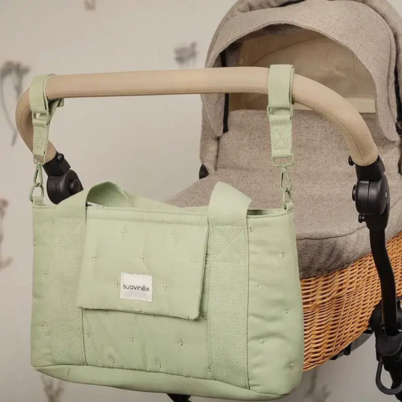 Suavinex Bolso Carro Bebé Panera Rectangular Poetry Verde