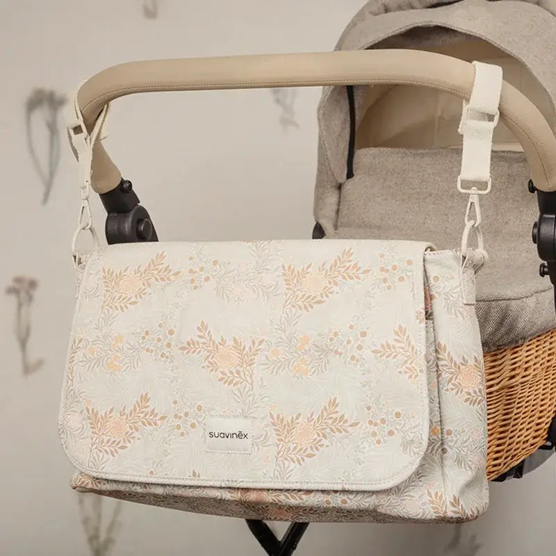 Suavinex Bolso Maternidad Bandolera Estampado Poetry Beige
