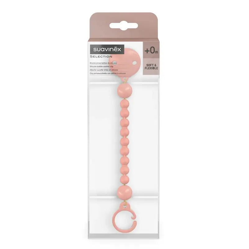 Suavinex Broche Pinza De Silicona, Peach Pink