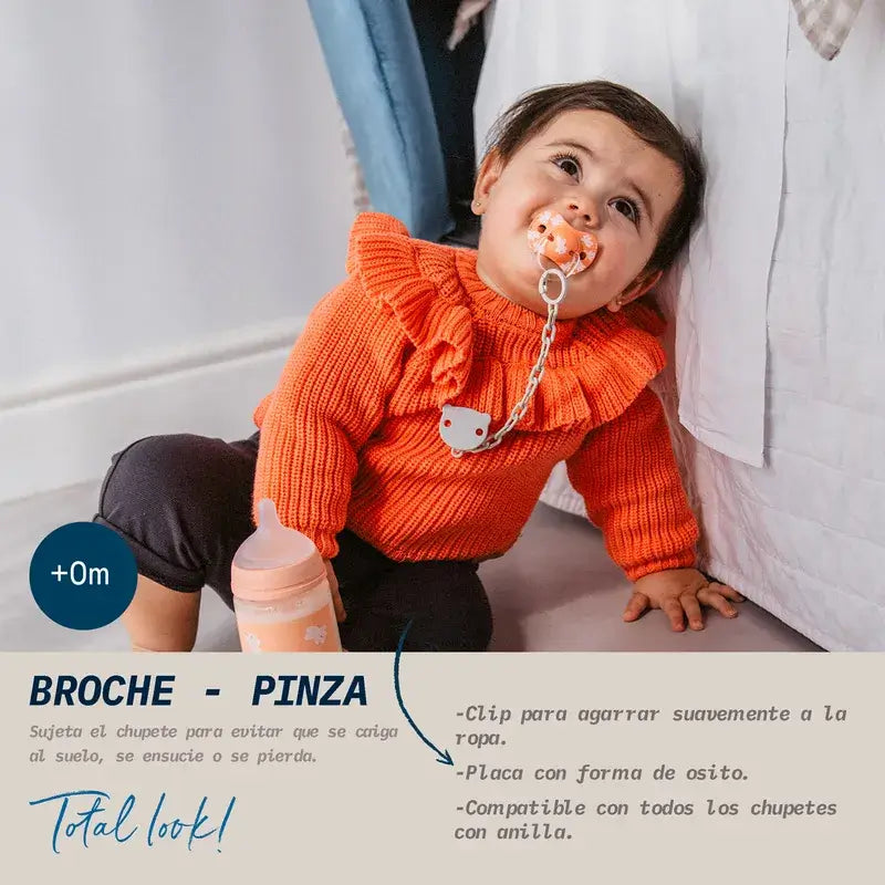 Suavinex Broche Pinza Sujetachupetes +0 Meses Wild&Free Rosa