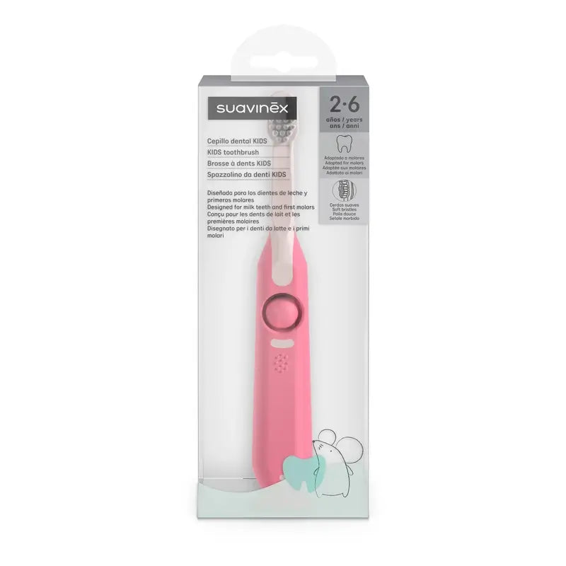 Suavinex Cepillo De Dientes Infantil De 2 A 6 Años, Rosa