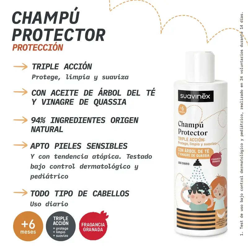 Suavinex Champú Antipiojos, +6 Meses, 250 Ml