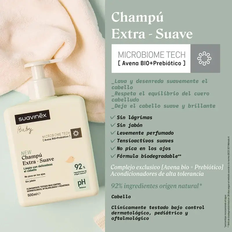 Suavinex Champú Extra Suave, 500 Ml