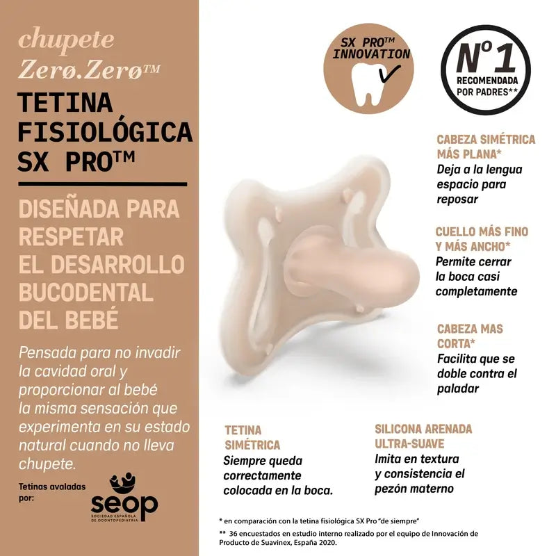 Suavinex Chupete Zero Zero Bebés 0 a 6 Meses, Fair