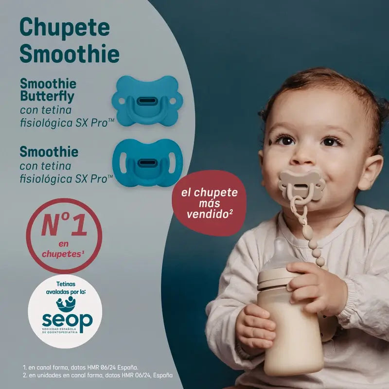 Suavinex Chupete Todo Silicona Fisiológico Sx Pro, 6/18 Meses, Honey