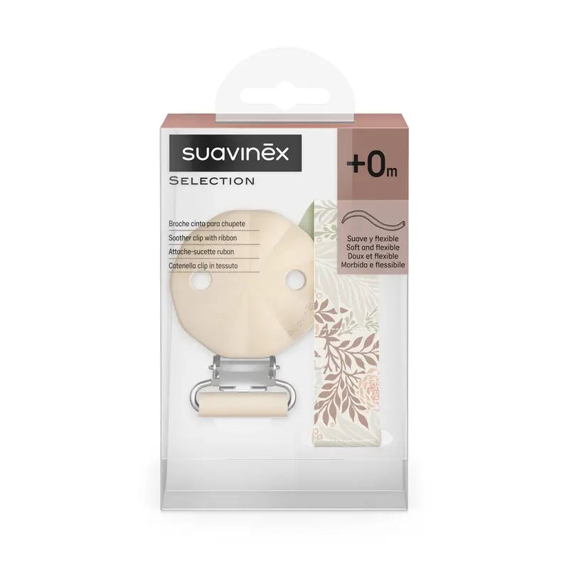 Suavinex Chupetero De Tela +0 Meses, Poetry Beige