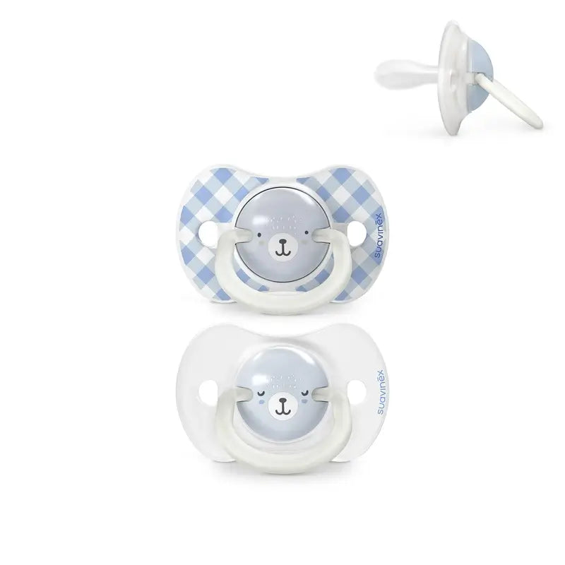 Suavinex Chupetes Nocturnos Night & Day Tetina Sx Pro 0/6 Meses Azul, 2 unidades