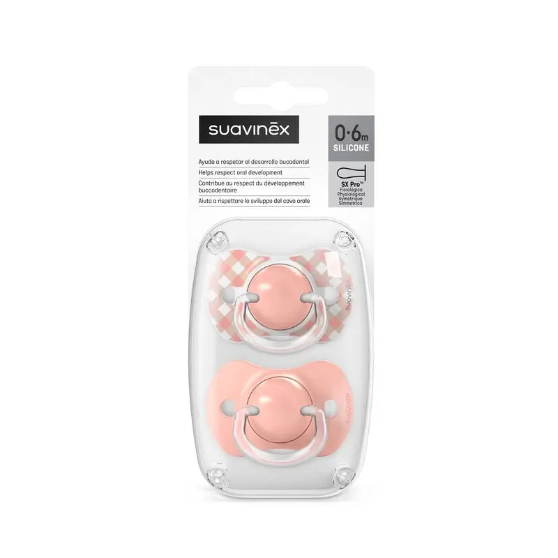 Suavinex Chupetes Tetina Sx Pro 0/6 Meses Wild&Free Rosa, 2 unidades