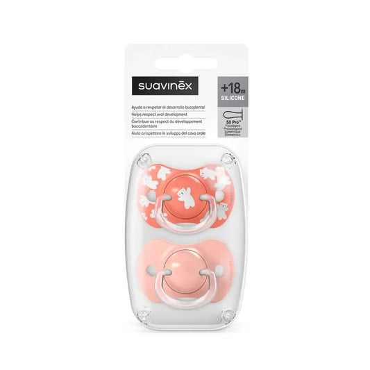 Suavinex Chupetes Tetina Sx Pro +18 Meses Wild&Free Rosa, 2 unidades