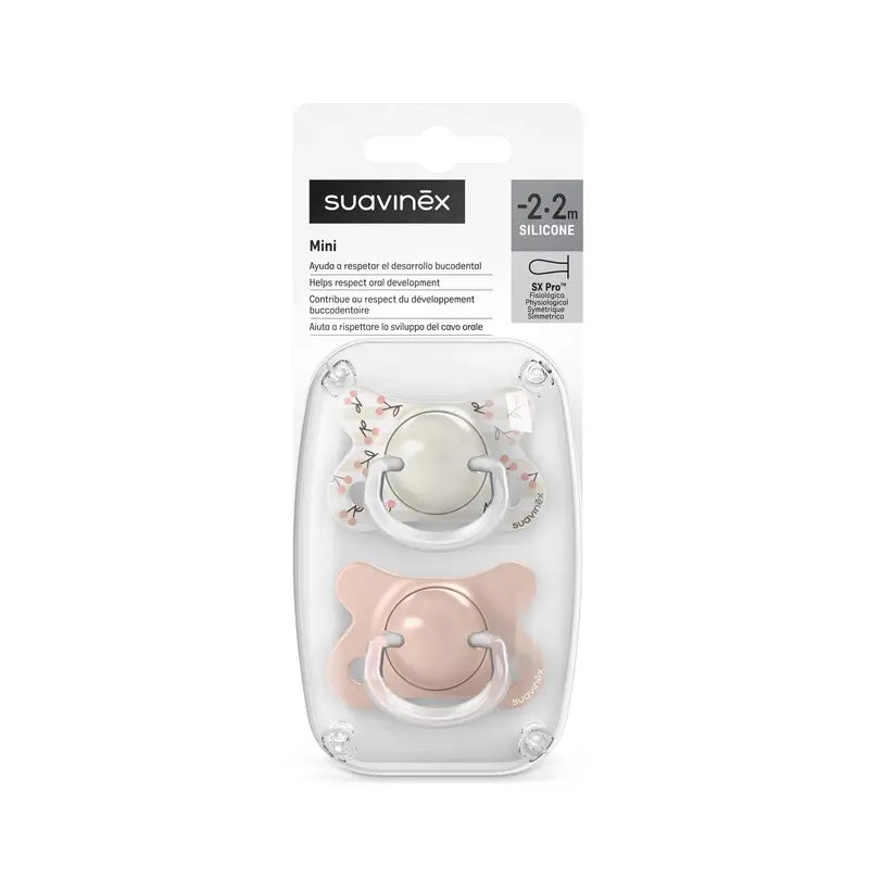Suavinex Chupetes Tetina Sx Pro -2/2 Meses Birdies Rosa, 2 unidades