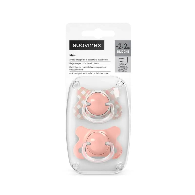 Suavinex Chupetes Tetina Sx Pro -2/2 Meses Wild&Free Rosa, 2 unidades