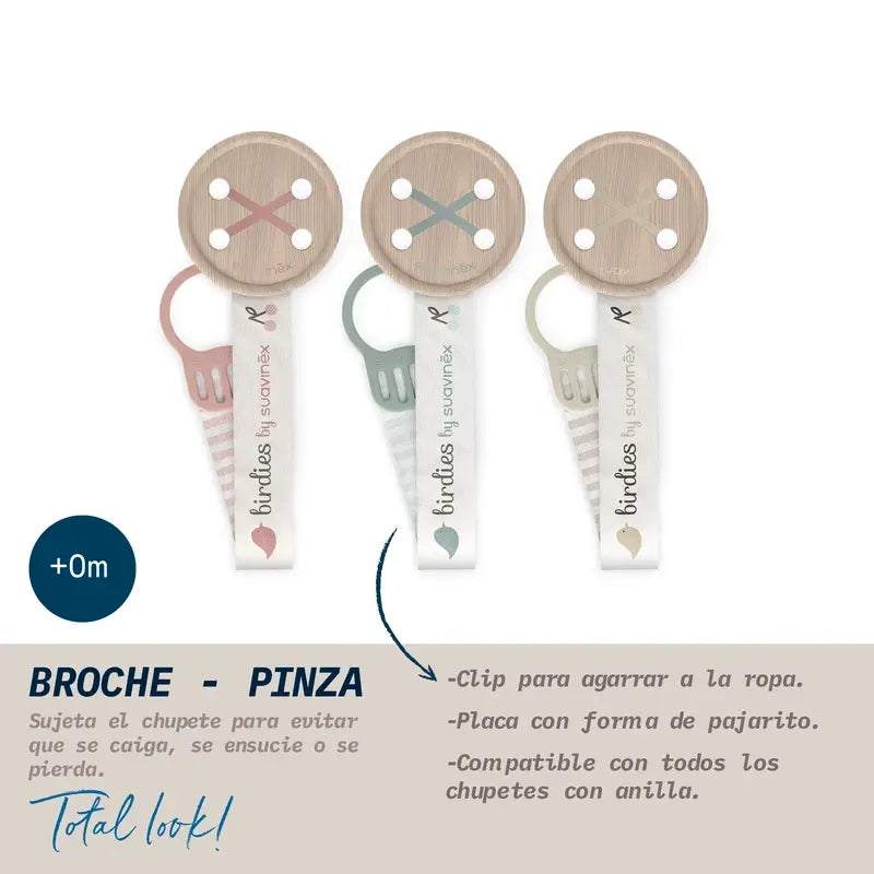 Suavinex Cinta Sujetachupetes +0 Meses Birdies Verde