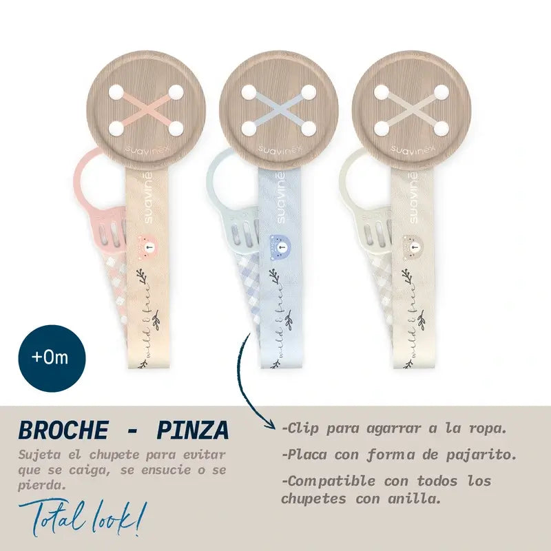 Suavinex Cinta Sujetachupetes +0 Meses Wild&Free Beige