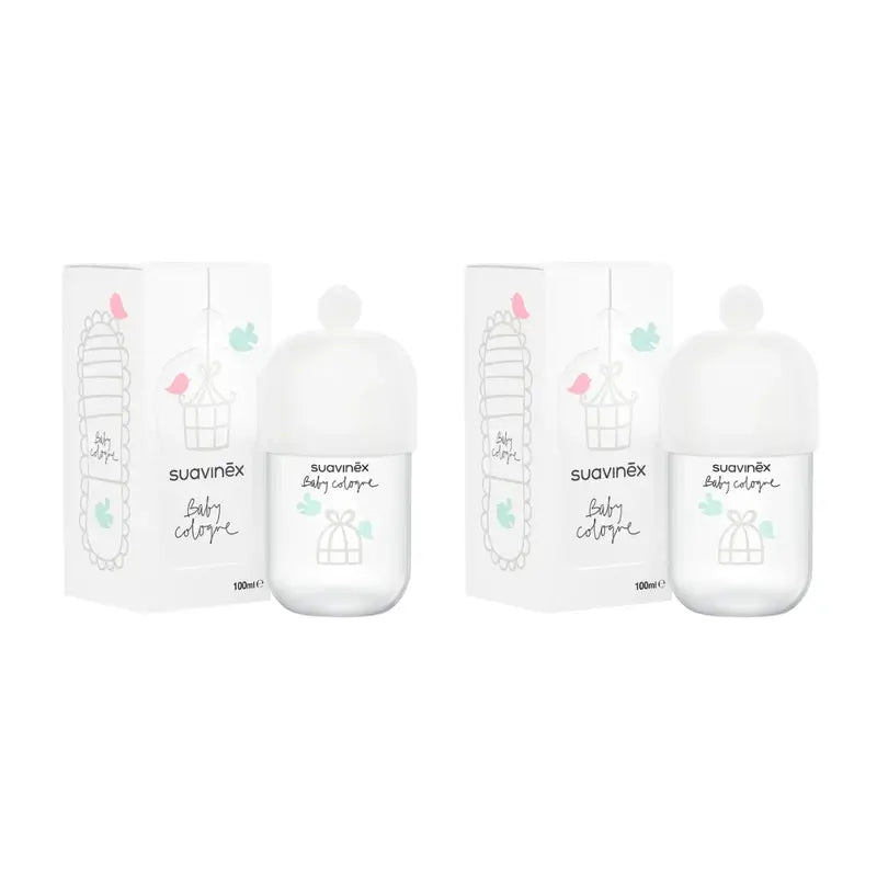 Suavinex Baby Cologne Colonia Infantil Baja En Alcohol, No Mancha, 2x100 Ml