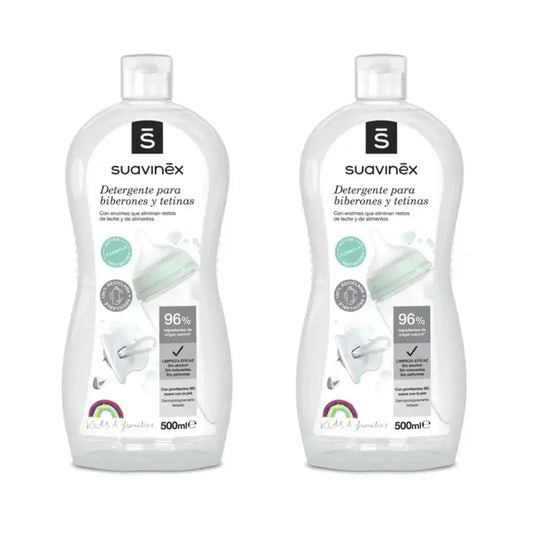 Suavinex Detergente Para Biberones Y Tetinas, 2x500 ml