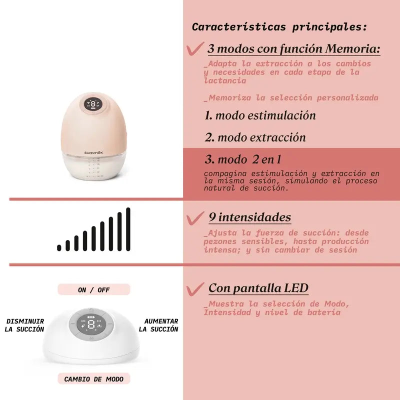 Suavinex Extractor Leche Materna Manos Libres