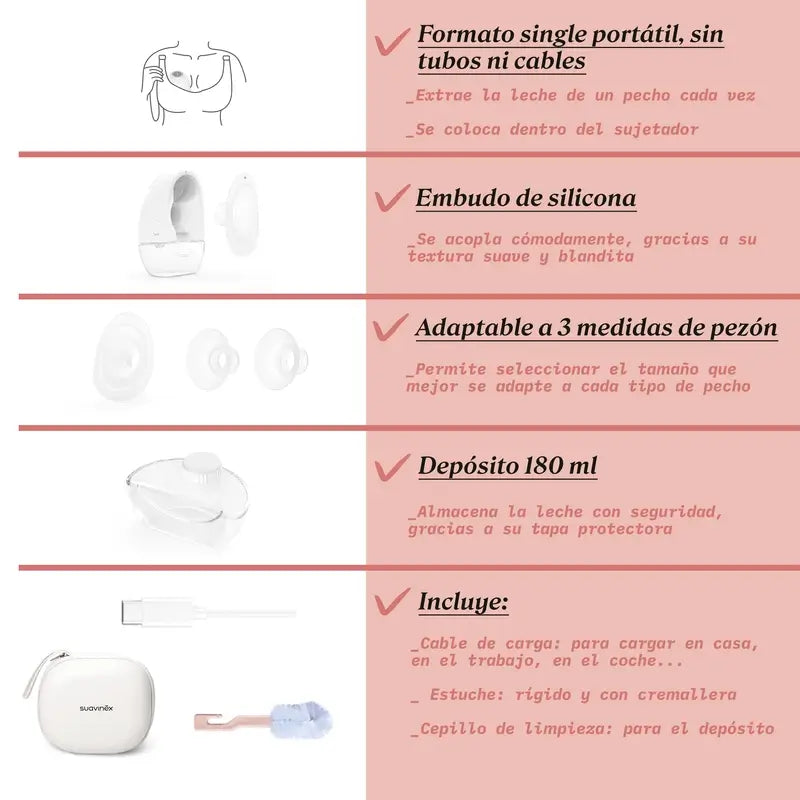 Suavinex Extractor Leche Materna Manos Libres