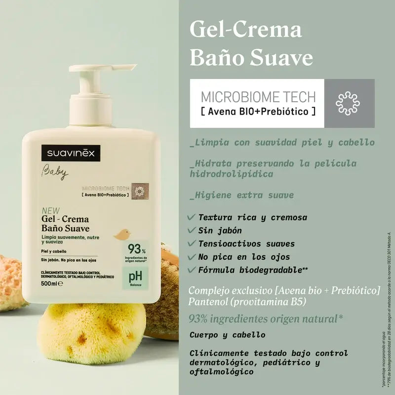 Suavinex Gel - Crema Baño Suave Para Bebés, 500 Ml