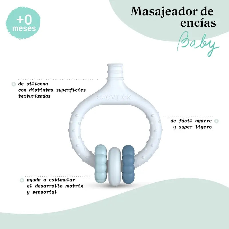 Suavinex Masajeador De Encías Para Bebés +0 Meses, Azul