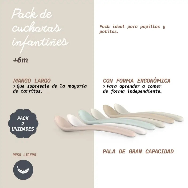 Suavinex Pack 2 Cucharas De Aprendizaje, +6 Meses, Verde