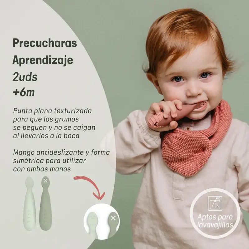 Suavinex Pack 2 Precucharas De Silicona, +6 Meses, Rosa