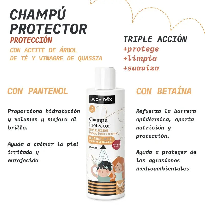 Suavinex Pack Loción Antipiojos 125 Ml + Champú Protector 250 Ml + Lendrera, +2 Años