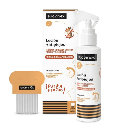 Suavinex Pack Loción Antipiojos 125 Ml + Lendrera, +2 Años