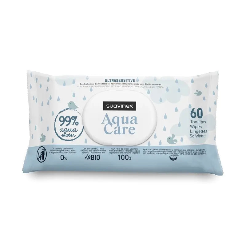 Suavinex Toallitas Aqua Care, 60 Unidades